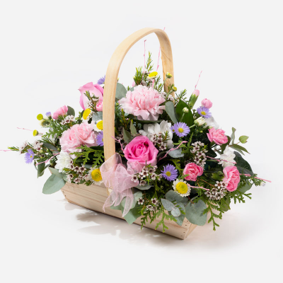 Just Because
 - A pretty collection of timeless, favourite flowers skilfully arranged in a beautiful basket to send your message in a wonderful way. 