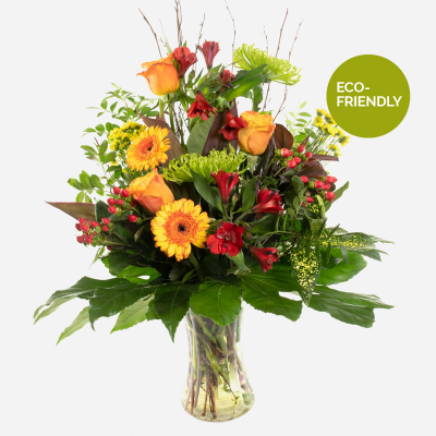 Over the Horizon - The perfect no fuss gift of beautiful rich blooms arranged in a glass vase.