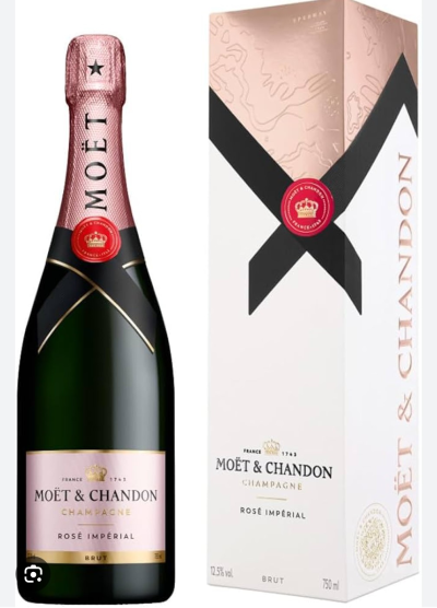 Moet Chandon Rose Imperial Champagne - Beautiful bottle of Rose Imperial Moet Chandon Champagne